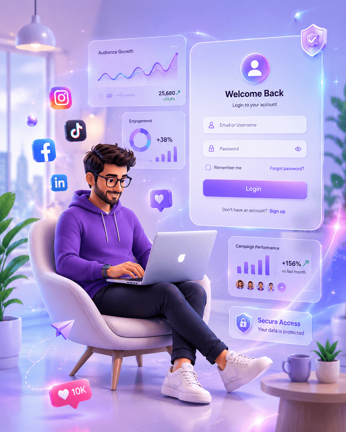 SocialRUSH login visual