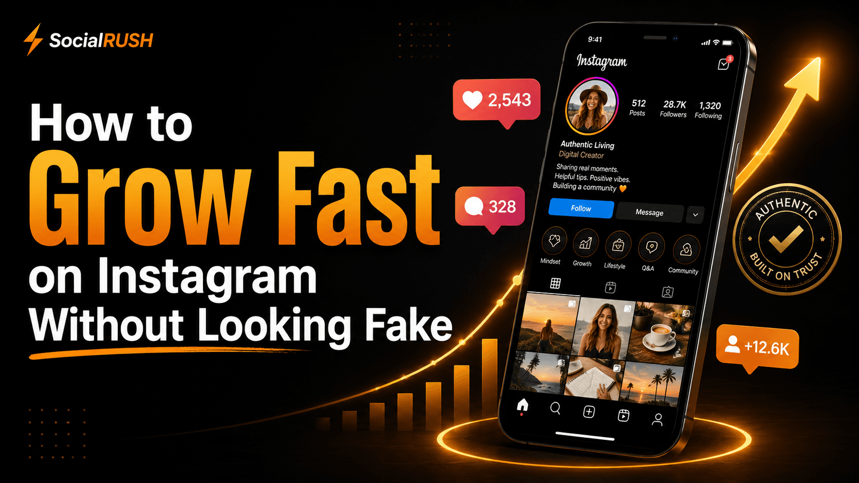Instagram profile growing through authentic content and community engagement