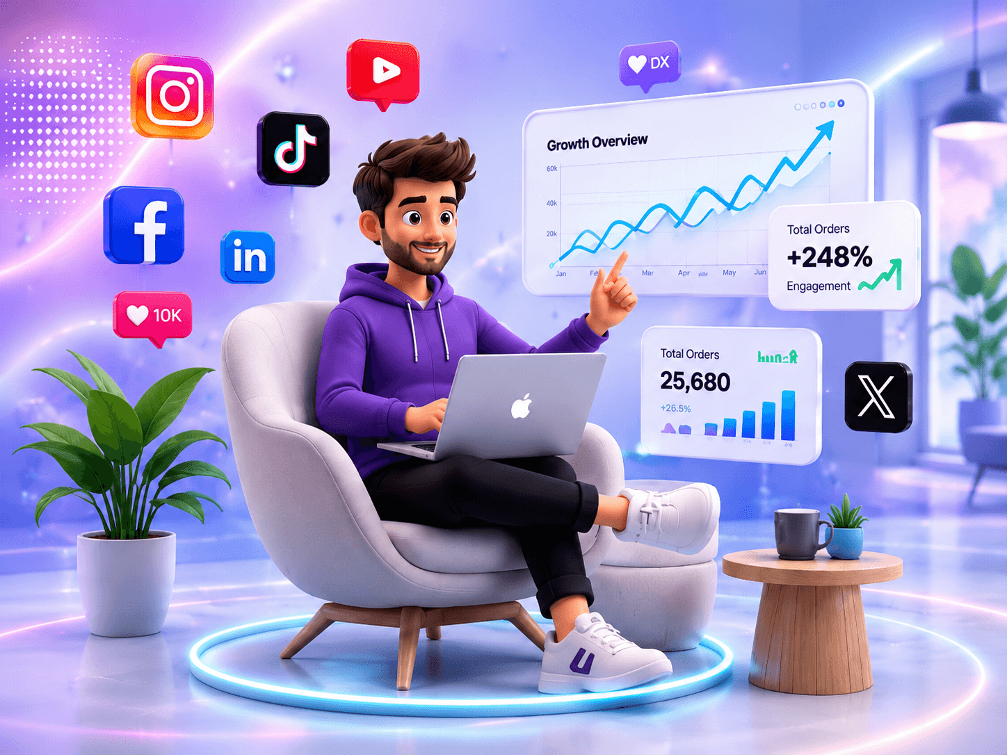 SocialRUSH premium social growth